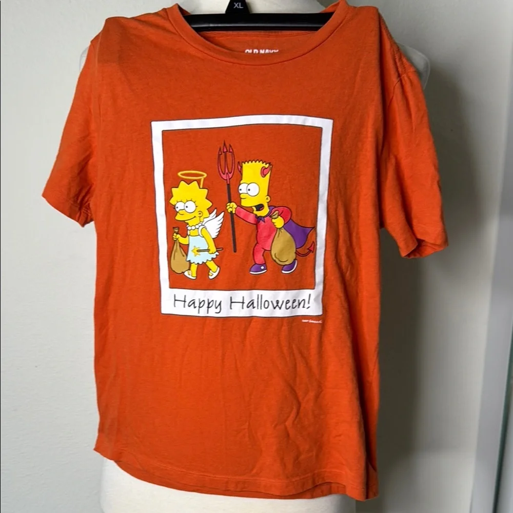 Old Navy The Simpsons Bart & lisa Happy Halloween t shirt large 10/12 unisex